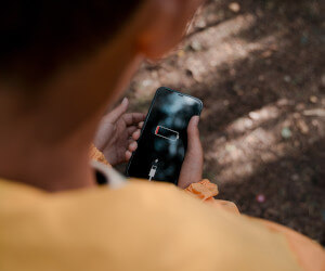 cell phone battery needing a charge