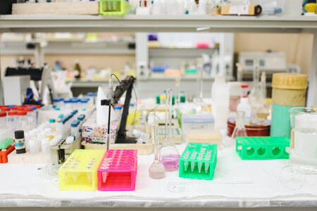 Various Lab Equipment and Tools on Workbench
