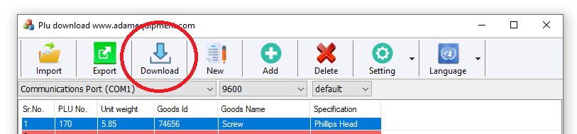 Click download to download your plu settings Click download to download your plu settings